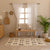 Handwoven Cotton-Jute Natural Ethnic Rug - Vintage Geometric Design