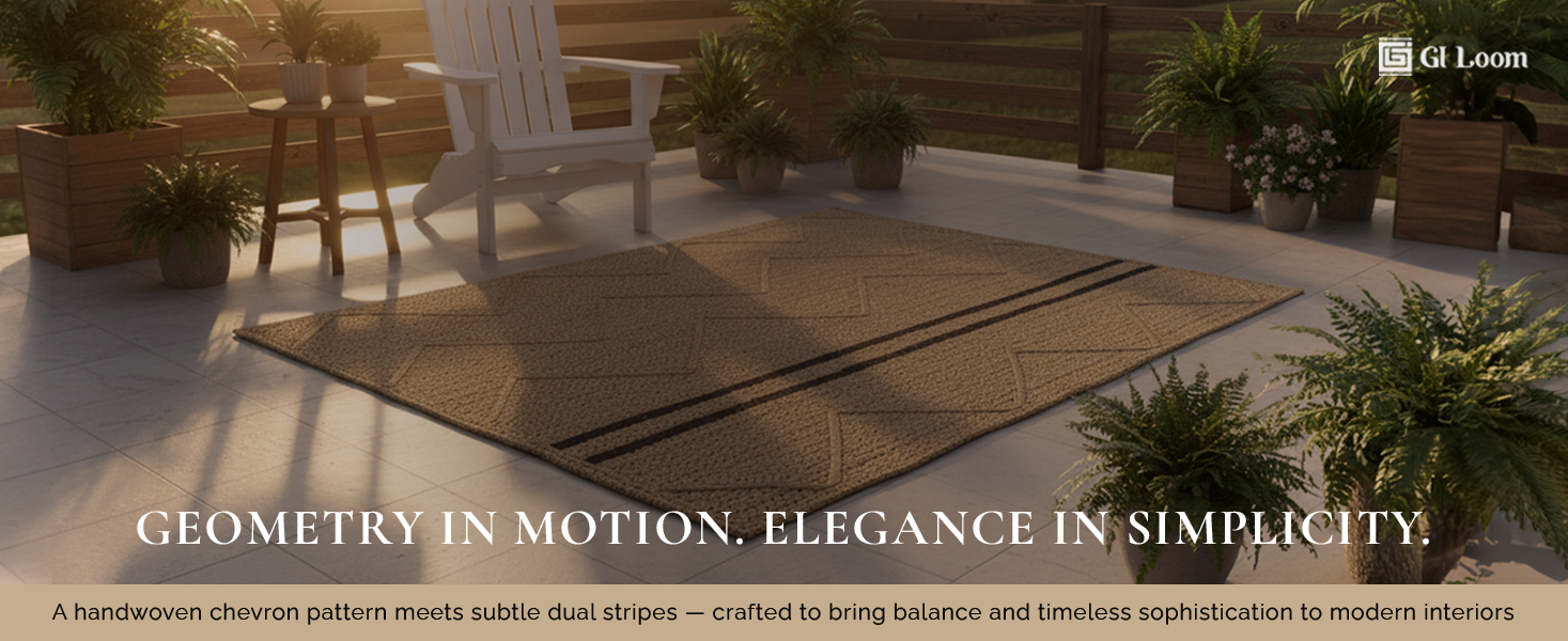 Chevron Pattern Jute RugHandcrained Beige Eco-Friendly Floor Accent - a1