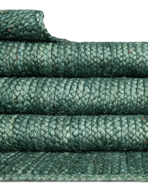 Handmade Deep Sage Green Braided Jute Floor Runner - Rustic Entryway Decor