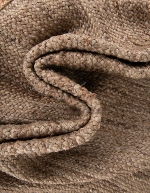 Natural Jute and Grey Braided Round Area Rug - Two- Tone Circular Accent Mat