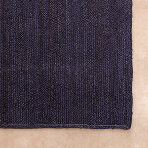 Navy Blue Area Rug Handwoven Wool Rug Dark Blue Boho Rug Modern Farmouse Rug