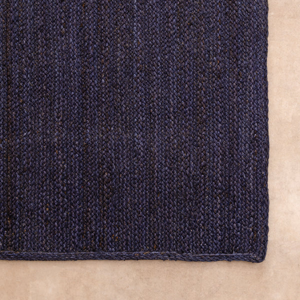 Navy Blue Area Rug Handwoven Wool Rug Dark Blue Boho Rug Modern Farmouse Rug