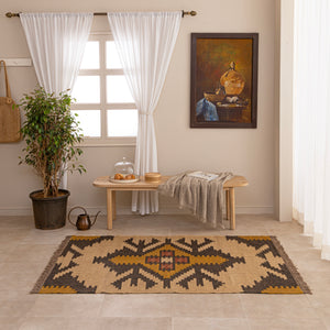 Boho kilim Rug Handwoven Gemteric Rug Tribal Area Rug Morocan Style Rug