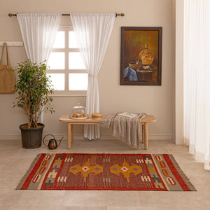 Rustic Bohemian Southwestern Area Rug Vintage Geometric Tribal Rug for Living Room