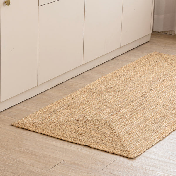 Handwoven Wool Jute Brown Kilim Rug