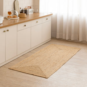 Rustic Handbraided Jute Runner RugEco-Friendly Hallway & Kitchen Mat