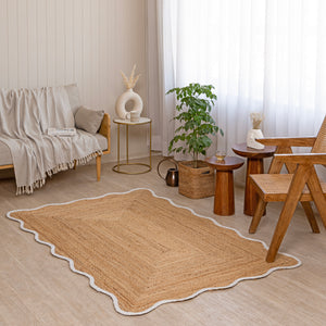 Minimalist Jute RugHandwoven Eco-Friendly Natural Floor Accent
