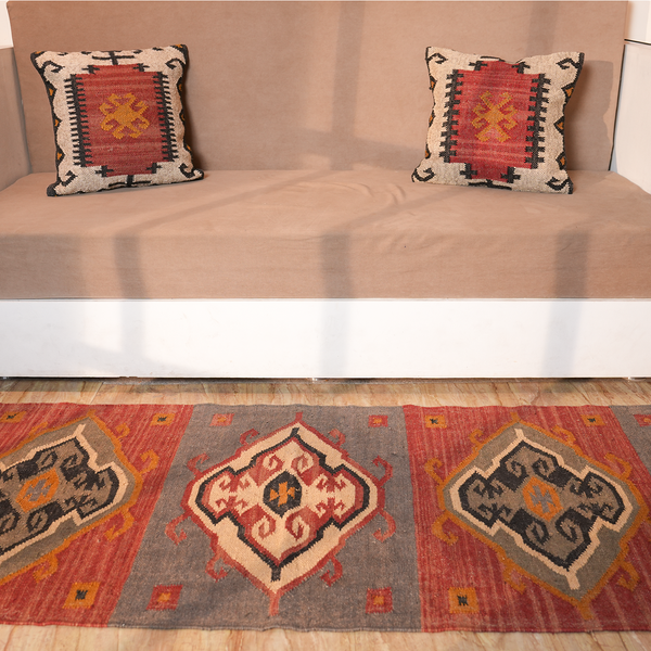 Natural Jute & Wool Braided Handmade Handwoven Jute Area Kilim runner,rugs made from wool jute