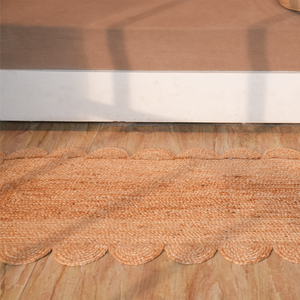 Scalloped Runner Rug, Jute Scallop Rug, Jute Runner Rug, Natural Jute Rug, Hallway Runner Rug, Runner Custom Rug, Custom Size Rug