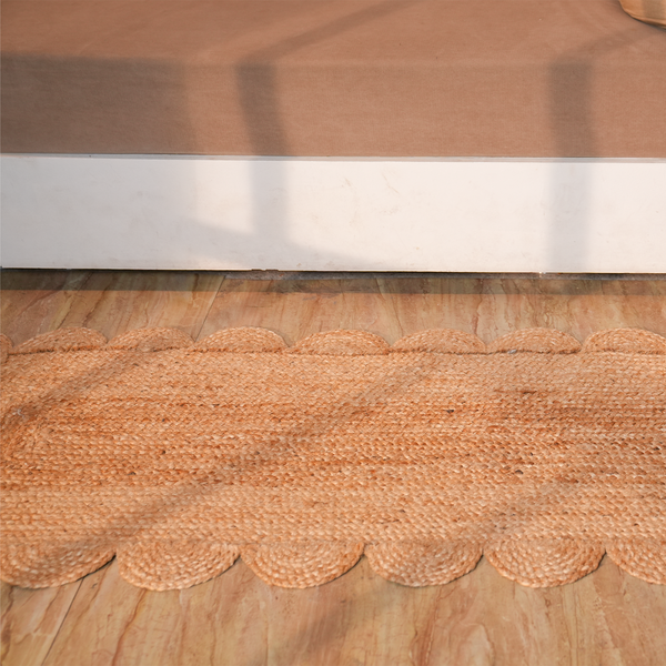 Scalloped Runner Rug, Jute Scallop Rug, Jute Runner Rug, Natural Jute Rug, Hallway Runner Rug, Runner Custom Rug, Custom Size Rug