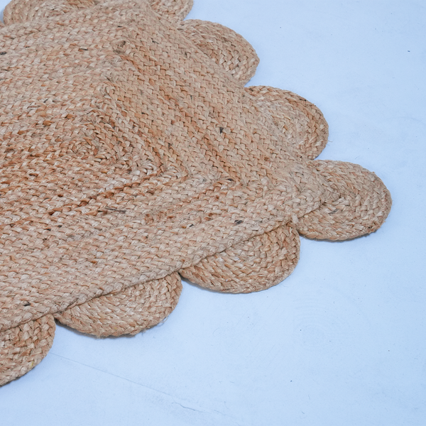 Scalloped Runner Rug, Jute Scallop Rug, Jute Runner Rug, Natural Jute Rug, Hallway Runner Rug, Runner Custom Rug, Custom Size Rug