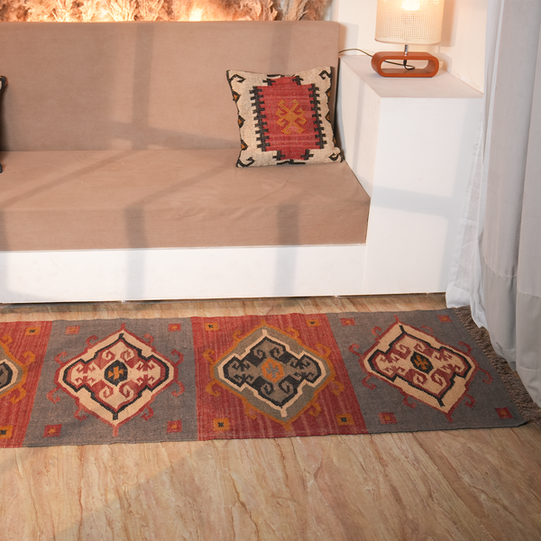 Natural Jute & Wool Braided Handmade Handwoven Jute Area Kilim runner,rugs made from wool jute