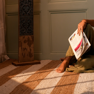 Natural Scalloped Jute Rug, Scallop pattern Rug, Natural White Strip Jute Rug, Handbraided Rug, Area Rug, Handwoven Jute Rug, Custom Rug, Decorative Rug