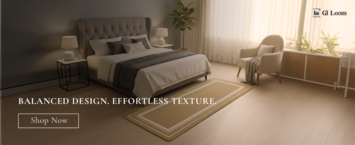 Natural Jute RunnerHandwoven Eco-Friendly Rug with Border Accents - a1