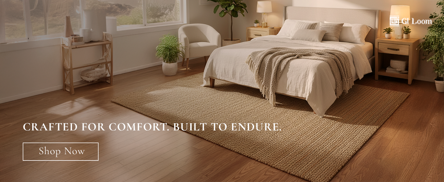 Rustic Jute Area RugHandcrained Eco-Friendly Braided Floor Mat - a4