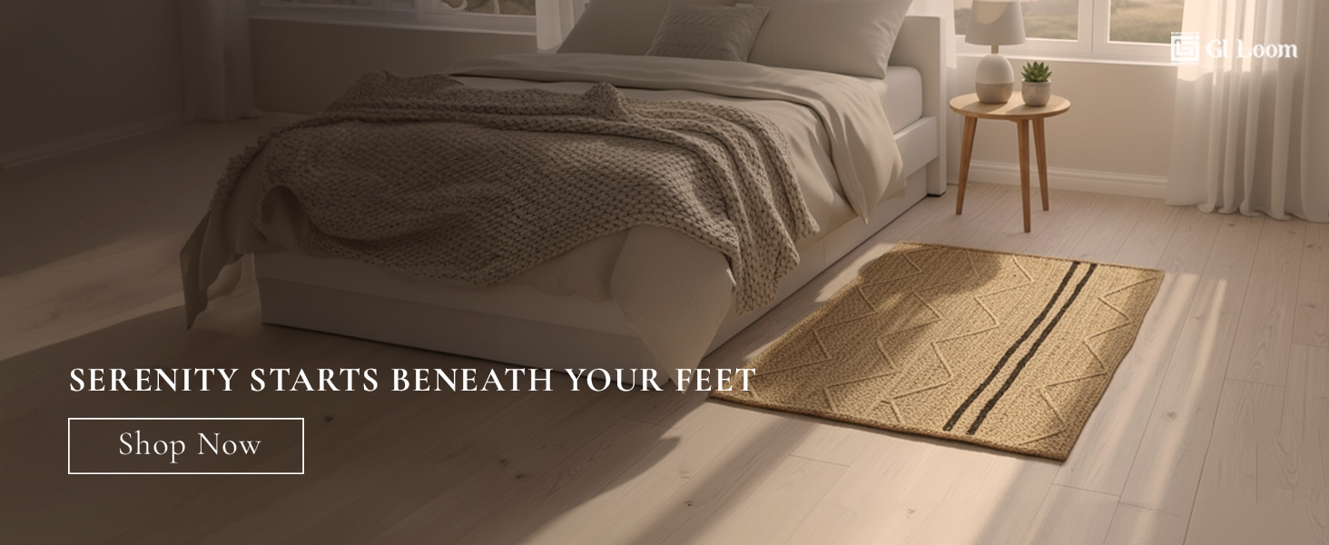 Chevron Pattern Jute RugHandcrained Beige Eco-Friendly Floor Accent - a4