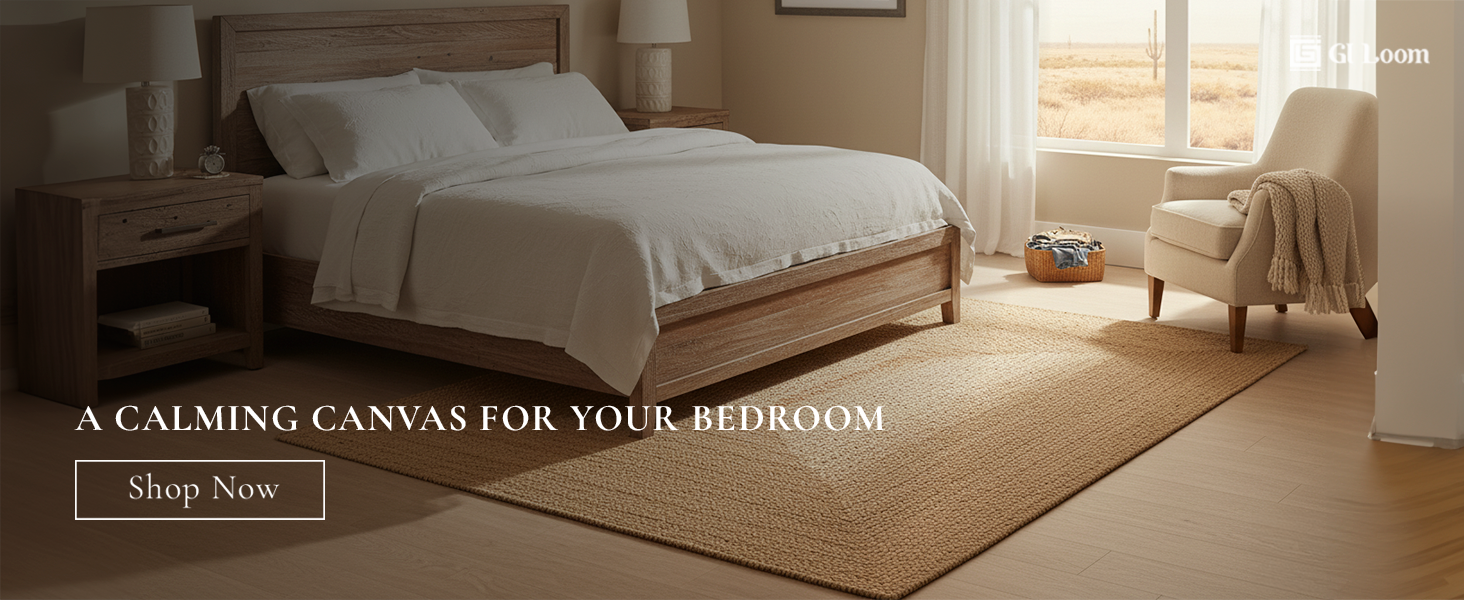 Handwoven Jute Rug with Subtle TextureRustic Eco-Friendly Floor Mat - a1