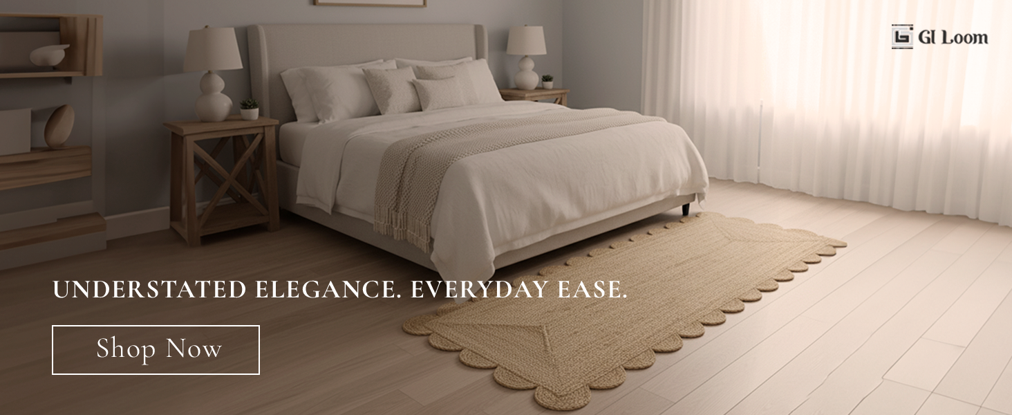 Natural Jute Runner Rug with Scalloped EdgesEco-Friendly Handbraided Design - a2