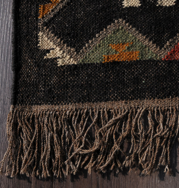 Vintage Turkish large kilim rug | Handwoven Wool Jute Rug