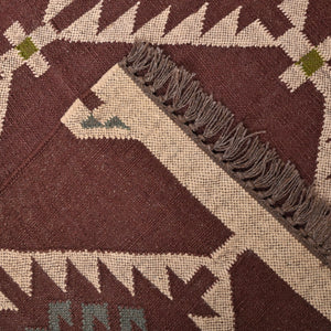 Handwoven Wool Jute Kilim Rug Brown Tribal Area Rug