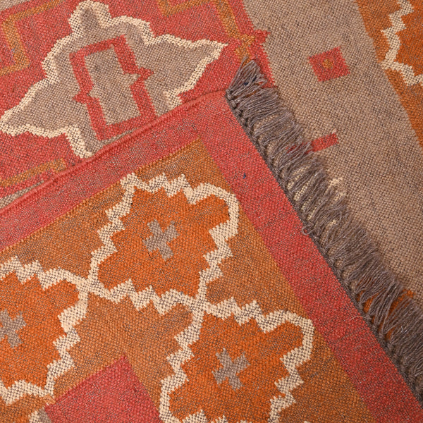 Handwoven Tribal Kilim Handmade Wool & Jute Flatweave Boho Southwestern Rug