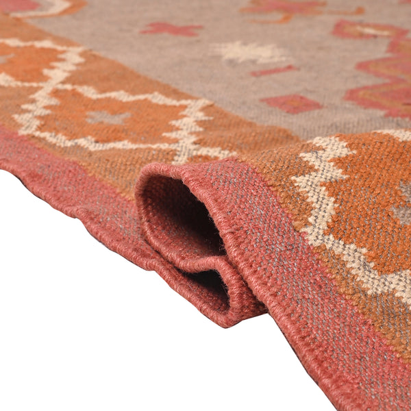 Handwoven Tribal Kilim Handmade Wool & Jute Flatweave Boho Southwestern Rug