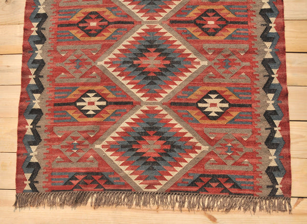 Vintage Turkish large kilim rug | Red kilim rug