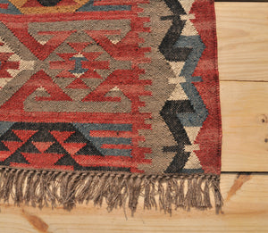 Vintage Turkish large kilim rug | Red kilim rug