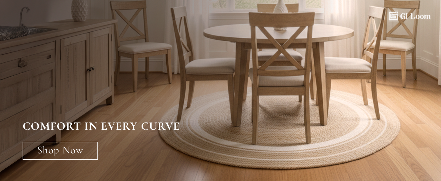 Round Jute Rug with White AccentsHandbraided Boho Chic Decor - a4