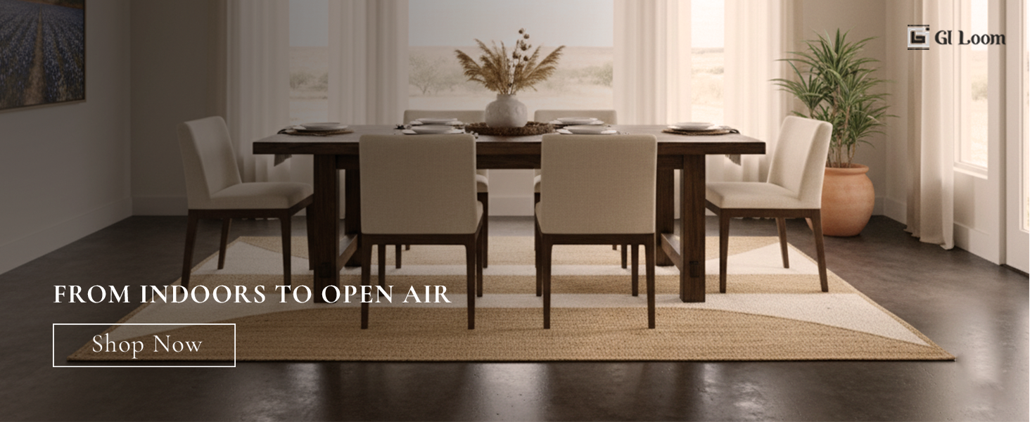 Handcrained Hemp Rug with Natural Curved Stripes - Organic Elegance - a4