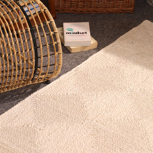 Handwoven Ivory Jute Area Rug  Natural Handmade Eco-Friendly Rug