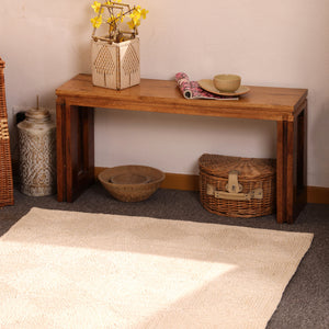 Handwoven Ivory Jute Area Rug  Natural Handmade Eco-Friendly Rug