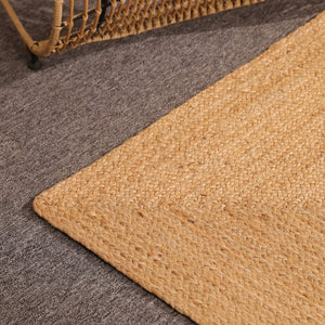 Handwoven Natural Jute Area Rug Eco-friendly Braided Rectangle Rug