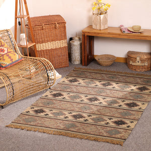 Handwoven Southwestern Jute Area Rug Rustic Tribal Kilim Rug