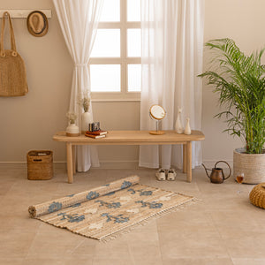 White and Natural Hemp Jute Rungs-Extra Large Jute Rugs Jute Rugs, Striped jute Rug, Large Area Hemp Rug For Hallway Rug