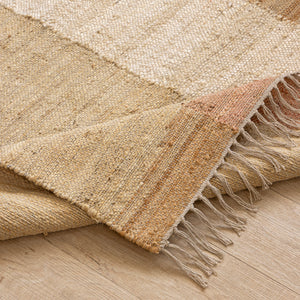 Natural Jute Rug with Scalloped Edges Eco-Friendly Hand braided Design