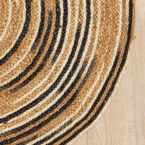 Handmade Round Jute Area Rug Natural Fiber Spiral Braided Rug Boho Circular Floor Mat