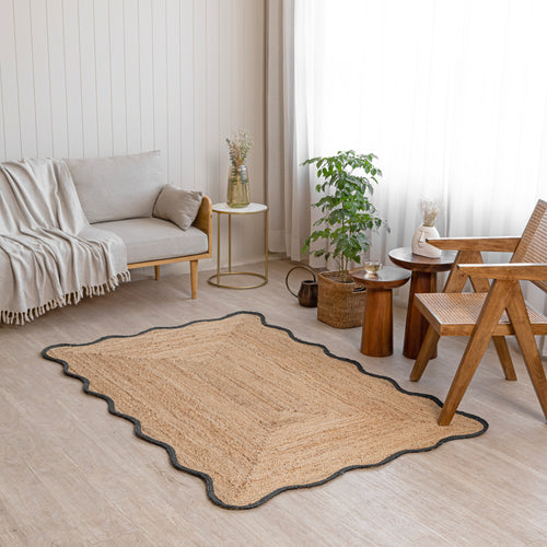 Minimalist Jute RugHandwoven Eco-Friendly Natural Floor Accent