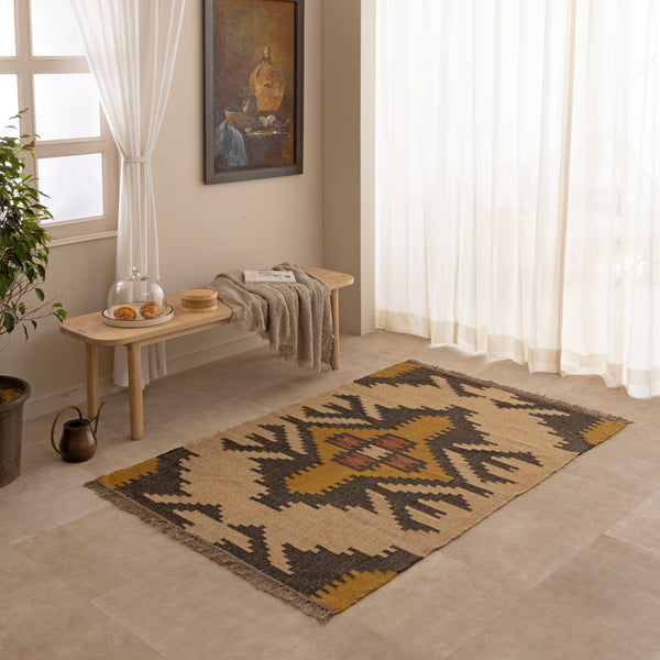 Boho kilim Rug Handwoven Gemteric Rug Tribal Area Rug Morocan Style Rug