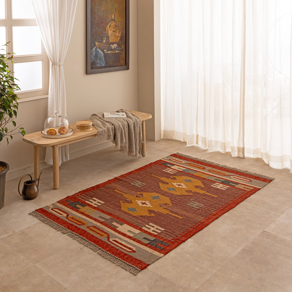 Rustic Bohemian Southwestern Area Rug Vintage Geometric Tribal Rug for Living Room
