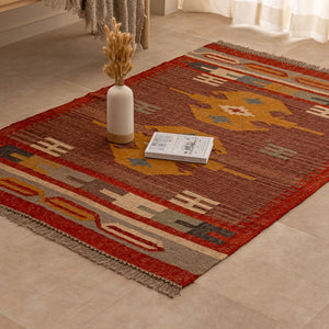 Rustic Bohemian Southwestern Area Rug Vintage Geometric Tribal Rug for Living Room