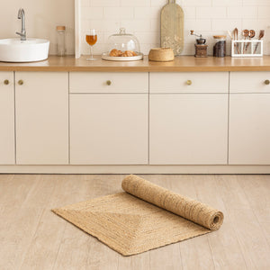 Handwoven Wool Jute Kilim patterned carpet