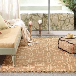 Handwoven Geometric Wool & Jute Flatweave Area Rug | Modern Boho Handmade Carpet for Living Room & Bedroom