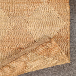 Handmade Geometric Wool & Jute Area Rug – Natural Beige Modern Handwoven Carpet for Living Room, Bedroom & Entryway