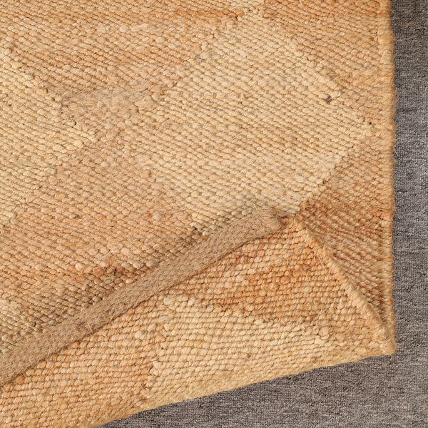 Handmade Geometric Wool & Jute Area Rug – Natural Beige Modern Handwoven Carpet for Living Room, Bedroom & Entryway