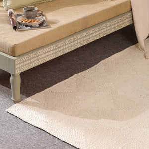 Handwoven Natural Ivory Wool & Jute Area Rug | Textured Modern Handmade Carpet | Eco-Friendly Living Room Rug