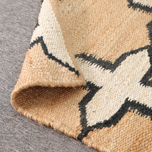 Handmade Jute Rug | Modern Black & White Geometric Carpet