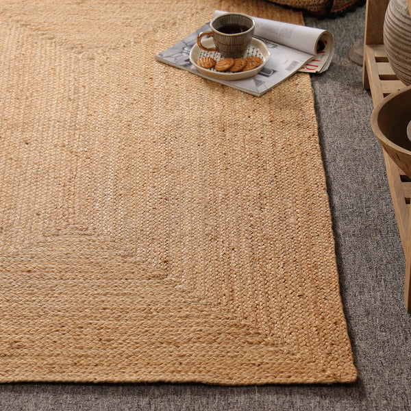 Handwoven Natural Jute Area Rug | Handmade Eco-Friendly Woven Floor Rug for Living Room, Bedroom & Hallway