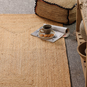 Handwoven Natural Jute Area Rug | Handmade Eco-Friendly Woven Floor Rug for Living Room, Bedroom & Hallway