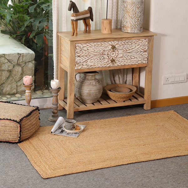 Handwoven Natural Jute Area Rug | Handmade Eco-Friendly Woven Floor Rug for Living Room, Bedroom & Hallway